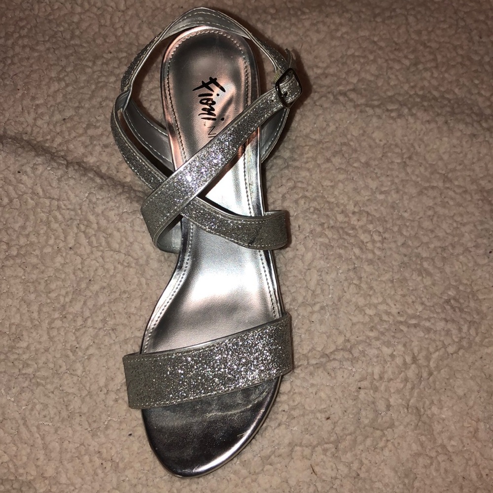 Silver sparkle heels
